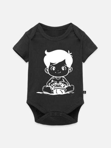 Videospiele Kinder Zeichnung - Baby Premium Kurzarmbody - Schwarz