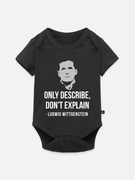 Wittgenstein-Zitatporträt - Baby Premium Kurzarmbody - Schwarz