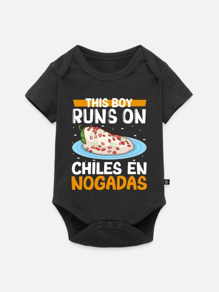 Männer lieben Chiles en Nogadas - Baby Premium Kurzarmbody - Schwarz