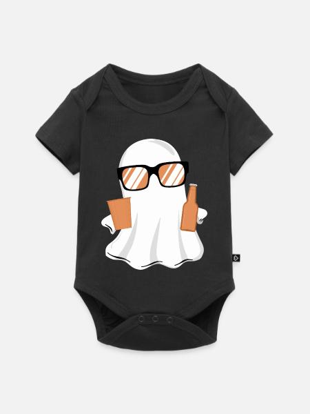 Halloween Buhs lustig - Baby Premium Kurzarmbody - Schwarz