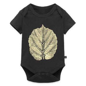 Haselnussblatt / Blatt Hasel - Natur & Wald - Baby Premium Kurzarmbody - Schwarz - Vorne