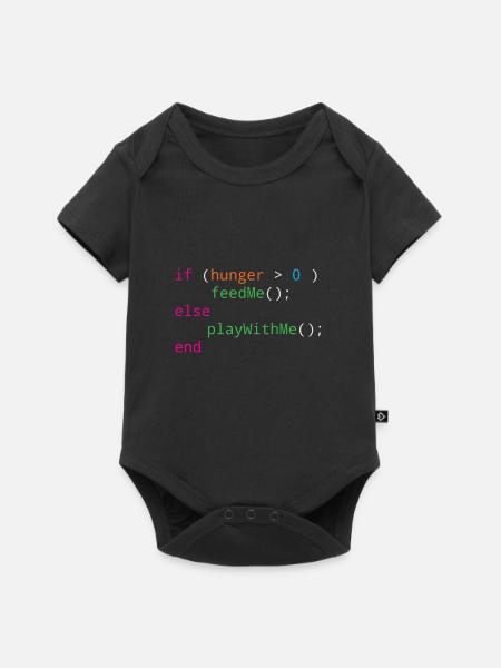Programmierer Quellcode Hunger oder Spielen - Baby Premium Kurzarmbody - Schwarz