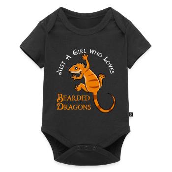 Girl Likes Bearded Dragons Cute Reptile - Baby Premium short-sleeve bodysuit - black - Front