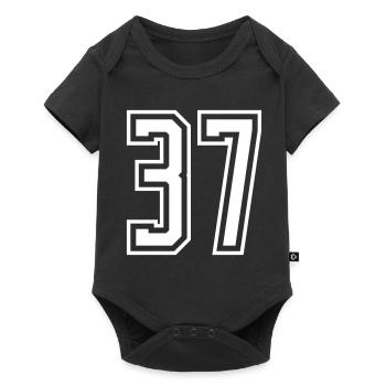 37 Numéro de numéro - Body à manches courtes Premium Bébé - noir - Devant