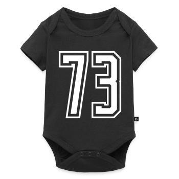73 Zahl nummer - Baby Premium Kurzarmbody - Schwarz - Vorne