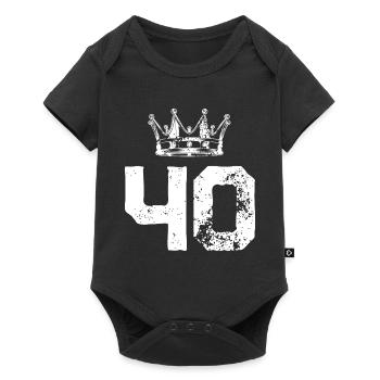 40 Couronne de numéros - Body à manches courtes Premium Bébé - noir - Devant