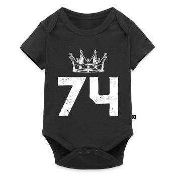 74 Number crown - Baby Premium short-sleeve bodysuit - black - Front