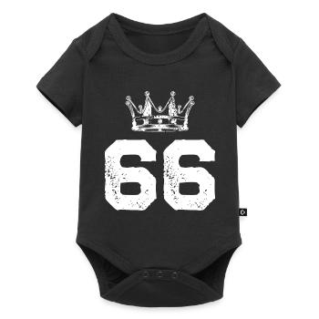 66 Number crown - Baby Premium short-sleeve bodysuit - black - Front