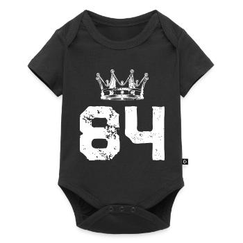 84 Zahl Krone - Baby Premium Kurzarmbody - Schwarz - Vorne