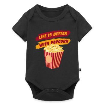 La vie avec des films de pop-corn Salty Popcorn - Body à manches courtes Premium Bébé - noir - Devant