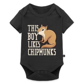 Boy Likes Chipmunks Forest Animal Nature - Baby Premium short-sleeve bodysuit - black - Front