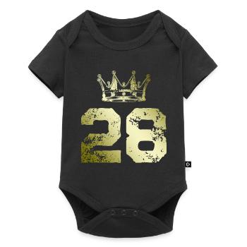 28 Zahl Krone - Baby Premium Kurzarmbody - Schwarz - Vorne