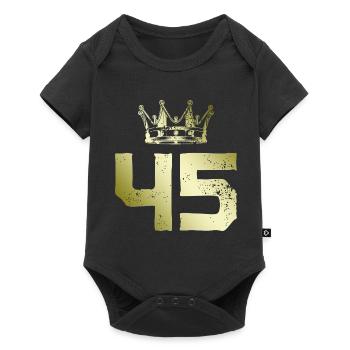 45 Zahl Krone - Baby Premium Kurzarmbody - Schwarz - Vorne