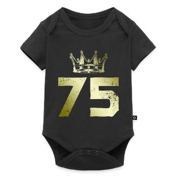 75 Number crown - Baby Premium short-sleeve bodysuit - black - Front