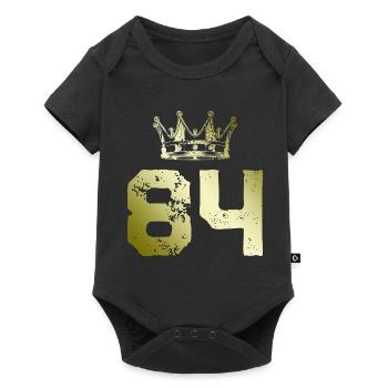84 Zahl Krone - Baby Premium Kurzarmbody - Schwarz - Vorne