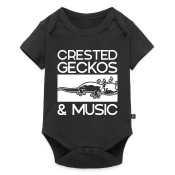 Crested Geckos Music Notes Musician Exotic Animal - Baby Premium short-sleeve bodysuit - black - Front