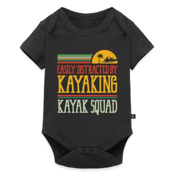 Distrait par le kayak Canot Pagaie Kayak - Body à manches courtes Premium Bébé - noir - Devant