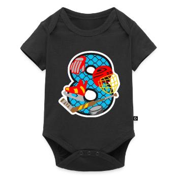 Eishockey 8. Geburtstagsparty Nummer 8 - 8 Jahre - Baby Premium Kurzarmbody - Schwarz - Vorne