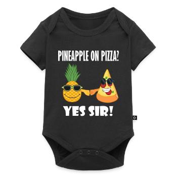 Pineapple and Pizza Buddy Ironic Saying Pizza Chef - Body à manches courtes Premium Bébé - noir - Devant