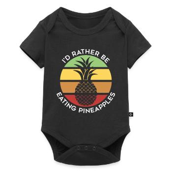 Manger des ananas, c'est ironique, dire fruits - Body à manches courtes Premium Bébé - noir - Devant