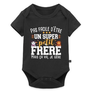 Petit Frère Chèvre Lion Cadeau Bébé Garçon Famille - Body à manches courtes Premium Bébé - noir - Devant