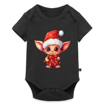 Niedlicher Wichtel - Baby Premium Kurzarmbody - Schwarz - Vorne