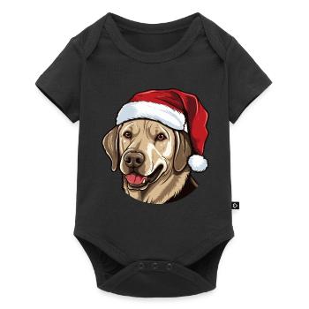 Tête de chien Labrador Noël Noël - Body à manches courtes Premium Bébé - noir - Devant