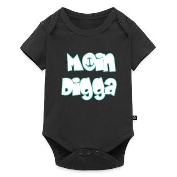 Moin Digga - Baby Premium Kurzarmbody - Schwarz - Vorne