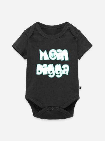 Moin Digga - Baby Premium Kurzarmbody - Schwarz