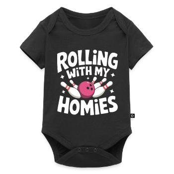 Bowling Bowler Pin Ball Bowling Ball - Body à manches courtes Premium Bébé - noir - Devant