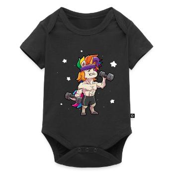 Unicorn Gym Fitness - Baby Premium short-sleeve bodysuit - black - Front