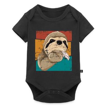 Zoo animal cadeau paresseux - Body à manches courtes Premium Bébé - noir - Devant