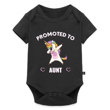 Promu à tante, tante mignonne, nouvelle tante, drôle - Body à manches courtes Premium Bébé - noir - Devant