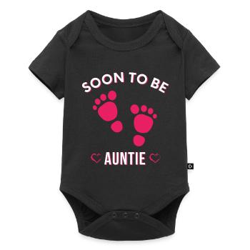 Bientôt tante, tante mignonne, nouvelle tante, drôle de tante - Body à manches courtes Premium Bébé - noir - Devant