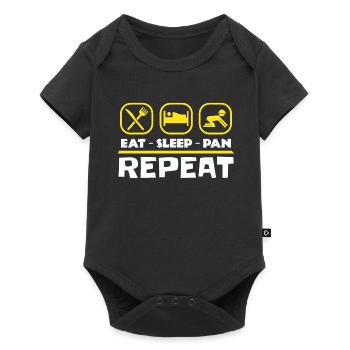 Gold panning prospecting East Sleep Pan Repeat - Baby Premium short-sleeve bodysuit - black - Front