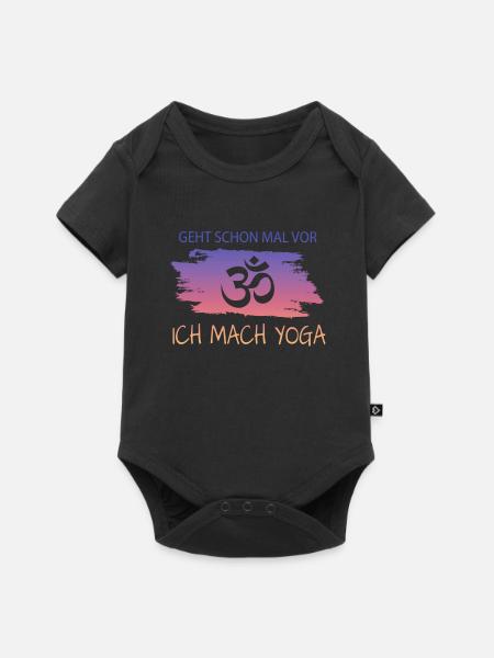 Yoga Spruch Geschenk Tshrit - Baby Premium Kurzarmbody - Schwarz