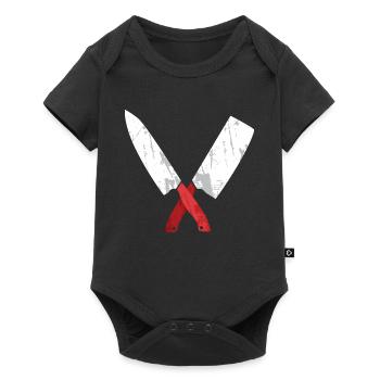 Couteau de chef croisé - Body à manches courtes Premium Bébé - noir - Devant