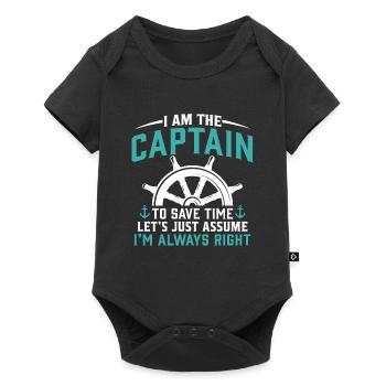 Je suis le capitaine drôle de voile - Body à manches courtes Premium Bébé - noir - Devant