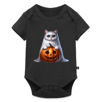 Funny Halloween Cat - Baby Premium short-sleeve bodysuit - black - Front