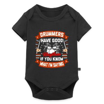Schlagzeug Schlagzeuger Drummer Geschenk - Baby Premium Kurzarmbody - Schwarz - Vorne