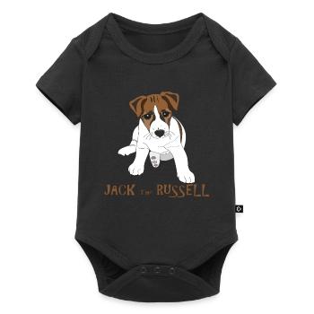 Petit chiot Jack Russell - Body à manches courtes Premium Bébé - noir - Devant