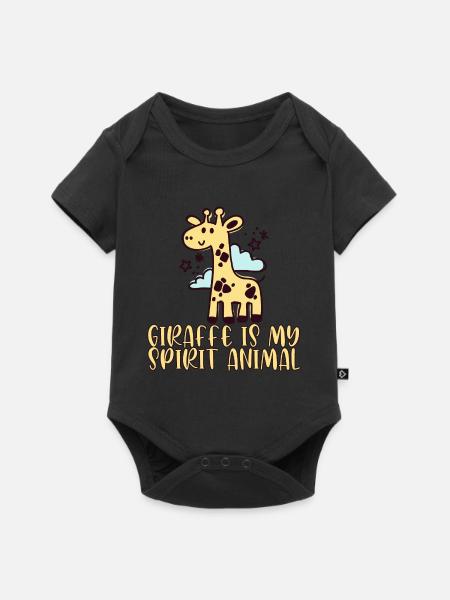 Giraffe - Baby Premium Kurzarmbody - Schwarz