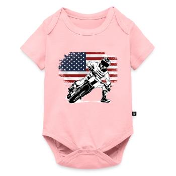 Flat Track Racer - Speedway - Body à manches courtes Premium Bébé - rose - Devant