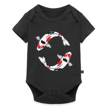 Sanke Koi-Fischdesign für Koi-Teich-Besitzer - Baby Premium Kurzarmbody - Schwarz - Vorne