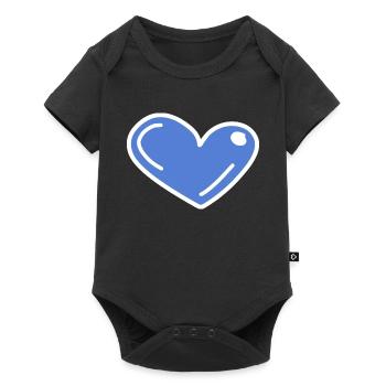 blue heart - Baby Premium short-sleeve bodysuit - black - Front