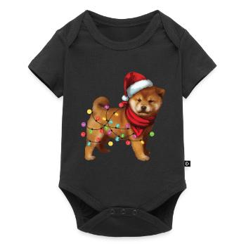 Cute Shiba Inu Dog Santa Lover Christmas Gifts - Baby Premium short-sleeve bodysuit - black - Front