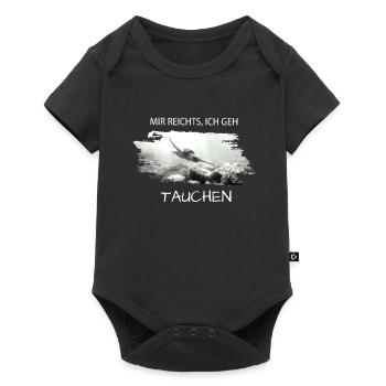 tauchen Schildkröte Spruch für Taucher - Baby Premium Kurzarmbody - Schwarz - Vorne