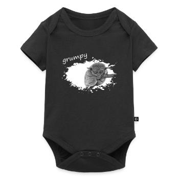 grumpy monkey Tarsier Maki - Baby Premium Kurzarmbody - Schwarz - Vorne