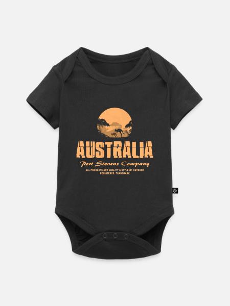 Kängurus - Australia - Australien - Baby Premium Kurzarmbody - Schwarz