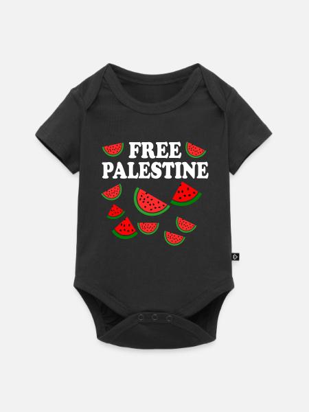 Free palestine - Premium kortærmet baby-body  - sort